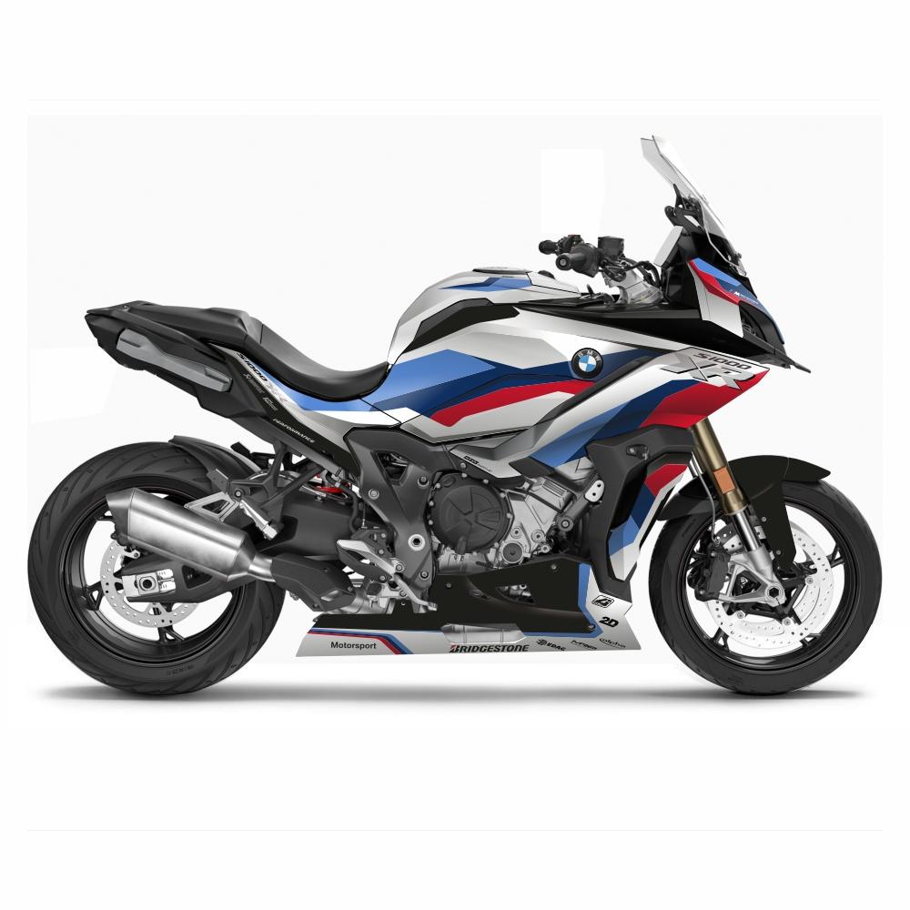 BMW S1000XR (K69) 2021- Graphic Kit "Tricolore N°1" White
