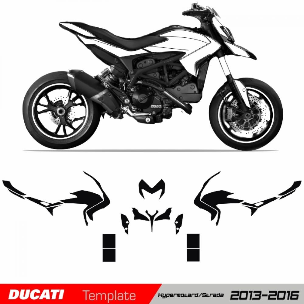 Ducati Hypermotard / Hyperstrada 13-16 Template Schnittvorlage Cutcontour