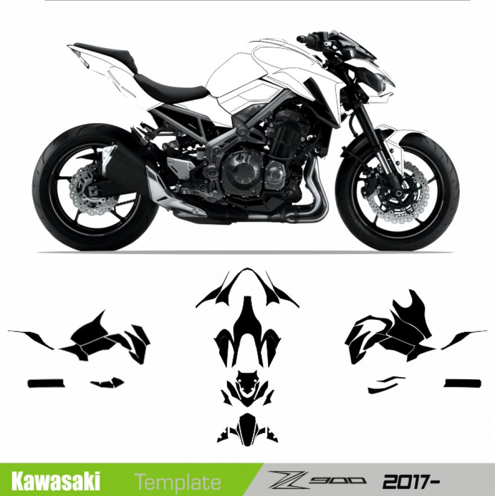 Kawasaki Z900 2017- 2019 Template Schnittvorlage Cutcontour