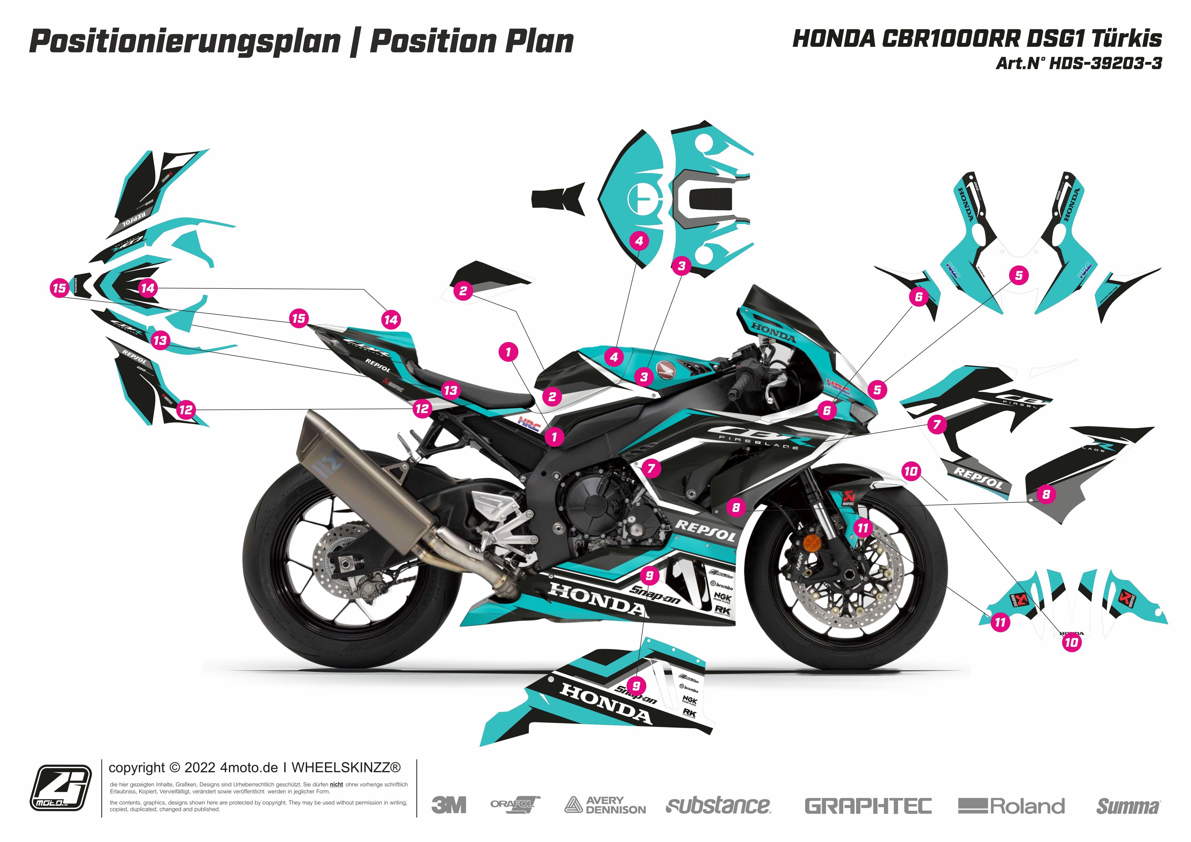 HIMNIL Motorrad Reifen Felge Reflektierende Aufkleb Produktbild-Vorschau 4
