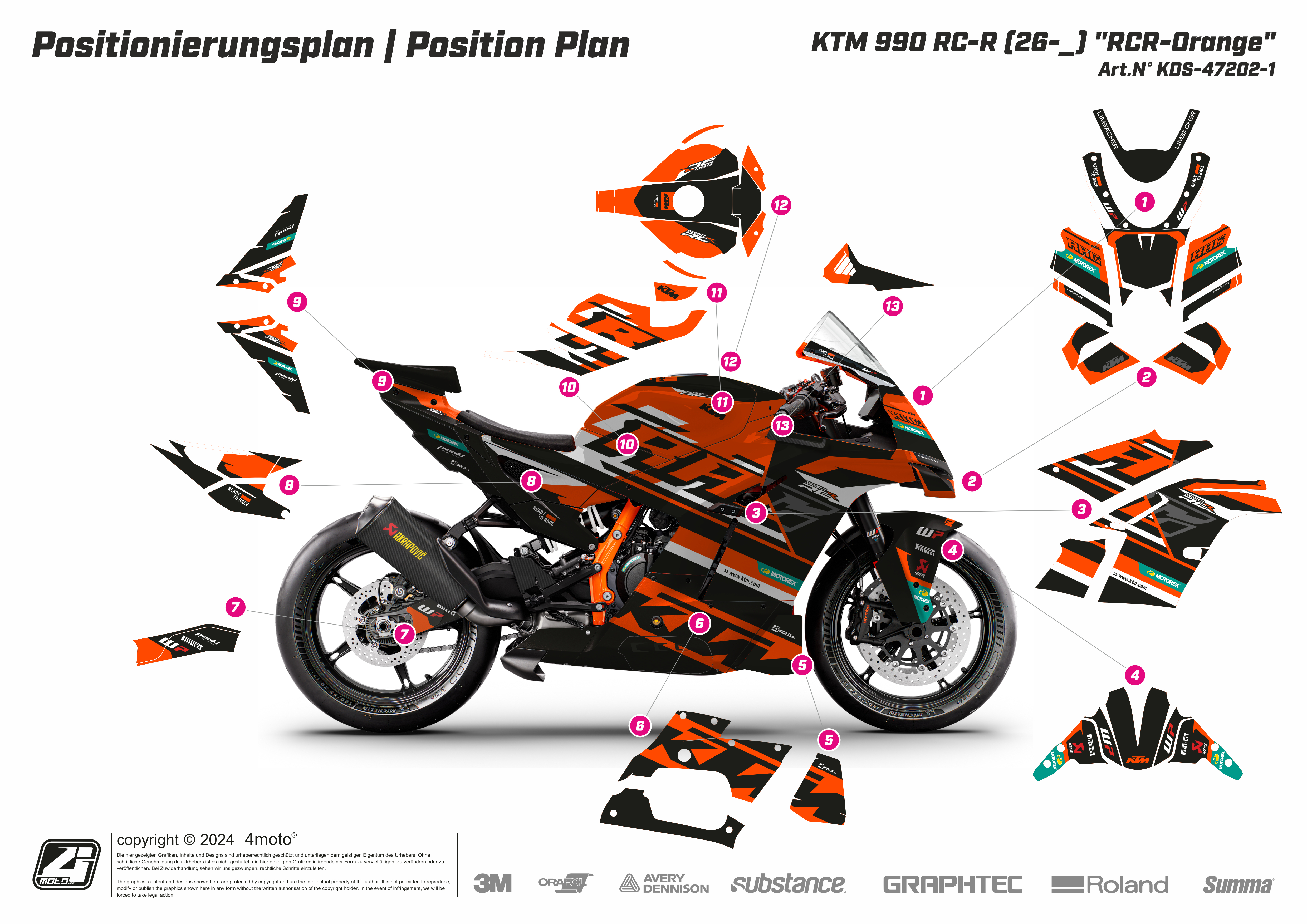 KTM_990RCR_Dekorkit_instruction_Orange