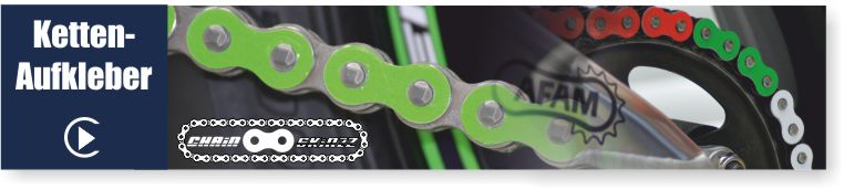 Kettenaufkleber Aufkleber für Motorradkette Chainskinzz NEONROT 