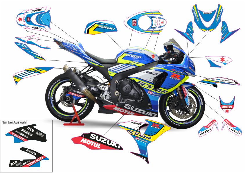 4moto® - Suzuki,GSXR,1000,Bikedekore,Motorraddekor