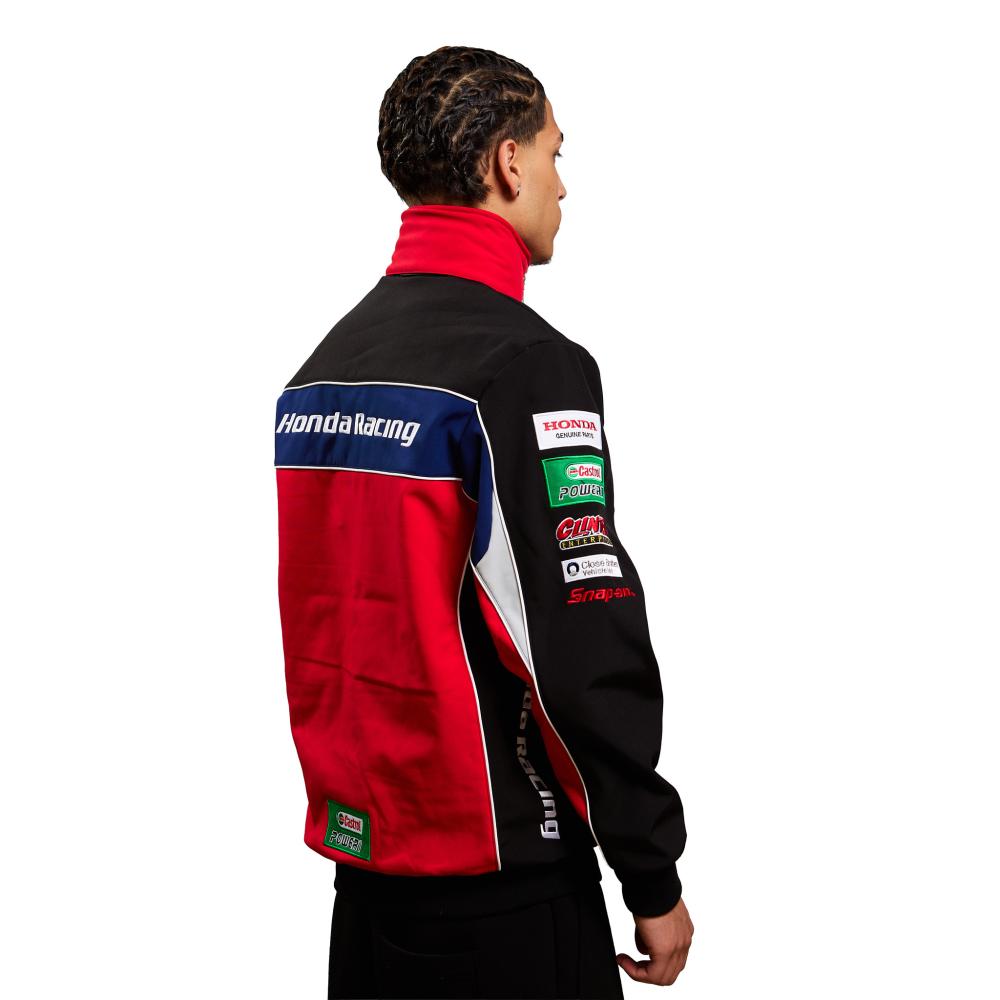 Honda Racing Jacket Colorblock Design | Motorsport Track Jacket Red/Black