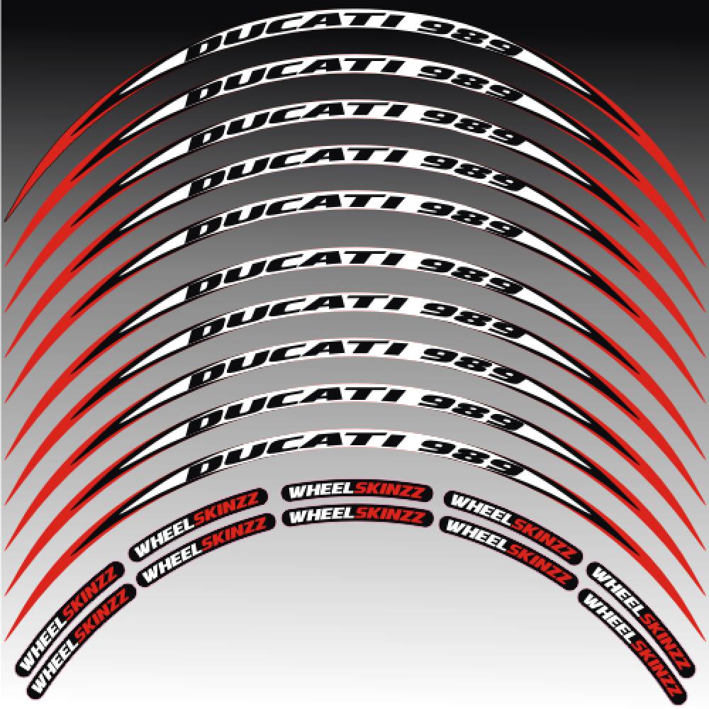Felgenrandaufkleber Felgenrandstreifen RACE-Style Ducati 899 Rot