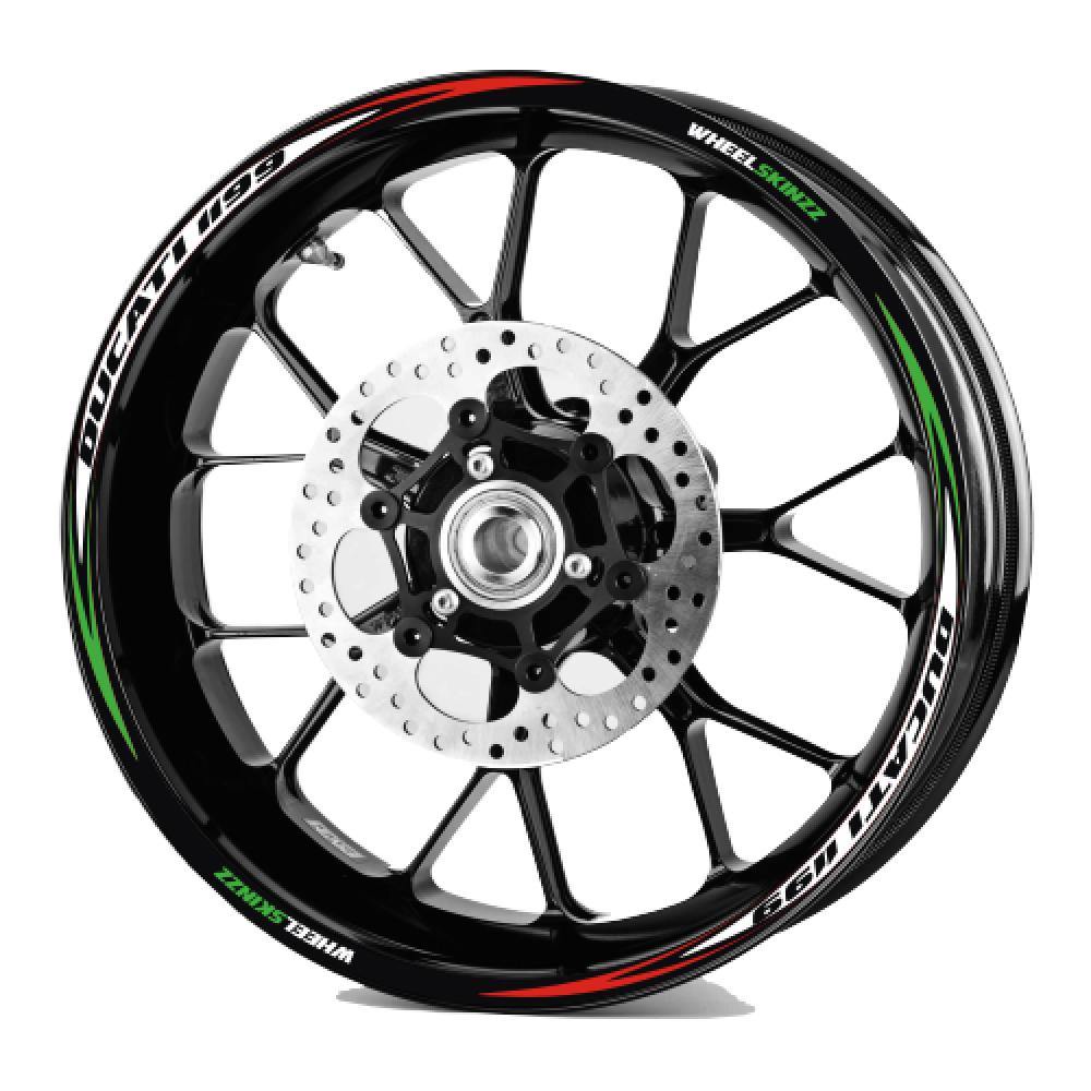 Felgenrandaufkleber Felgenrandstreifen RACE-Style Ducati 1199 Tricolore