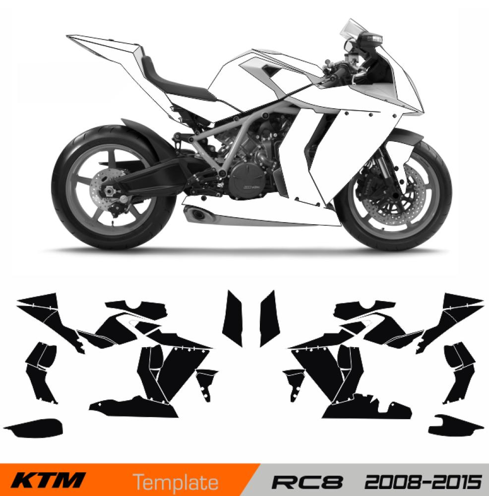 KTM RC8 2008-2015 Template Schnittvorlage Cutcontour