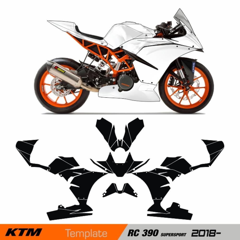 KTM RC 390 SUPERSPORT Factory "Rennverkleidung" 2018- Template Schnittvorlage Cutcontour