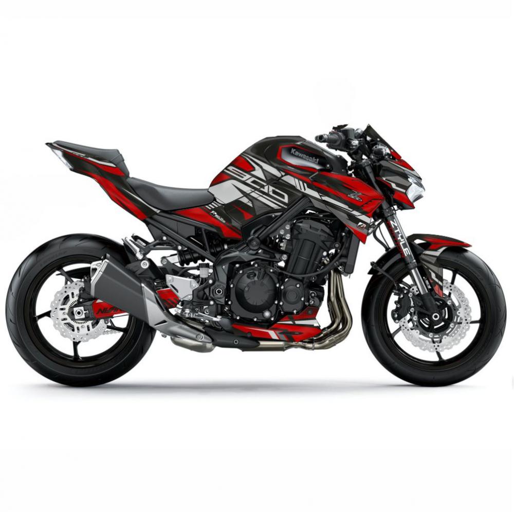 Kawasaki Z900 "ZTYLE - Metalic Red" Bj 2020-  Motorcycle Dekor Graphics