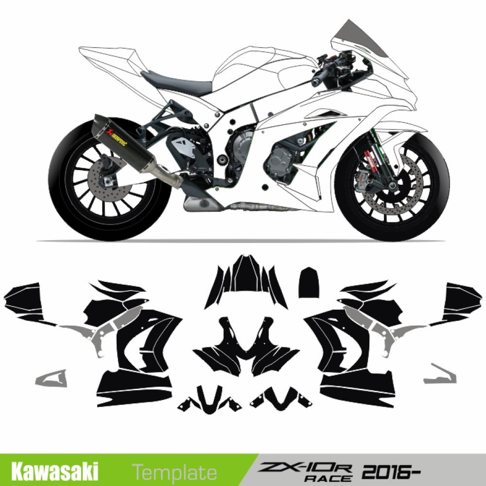 Kawasaki ZX10R RACE 2016-2017 - Template Schnittvorlage Cutcontour