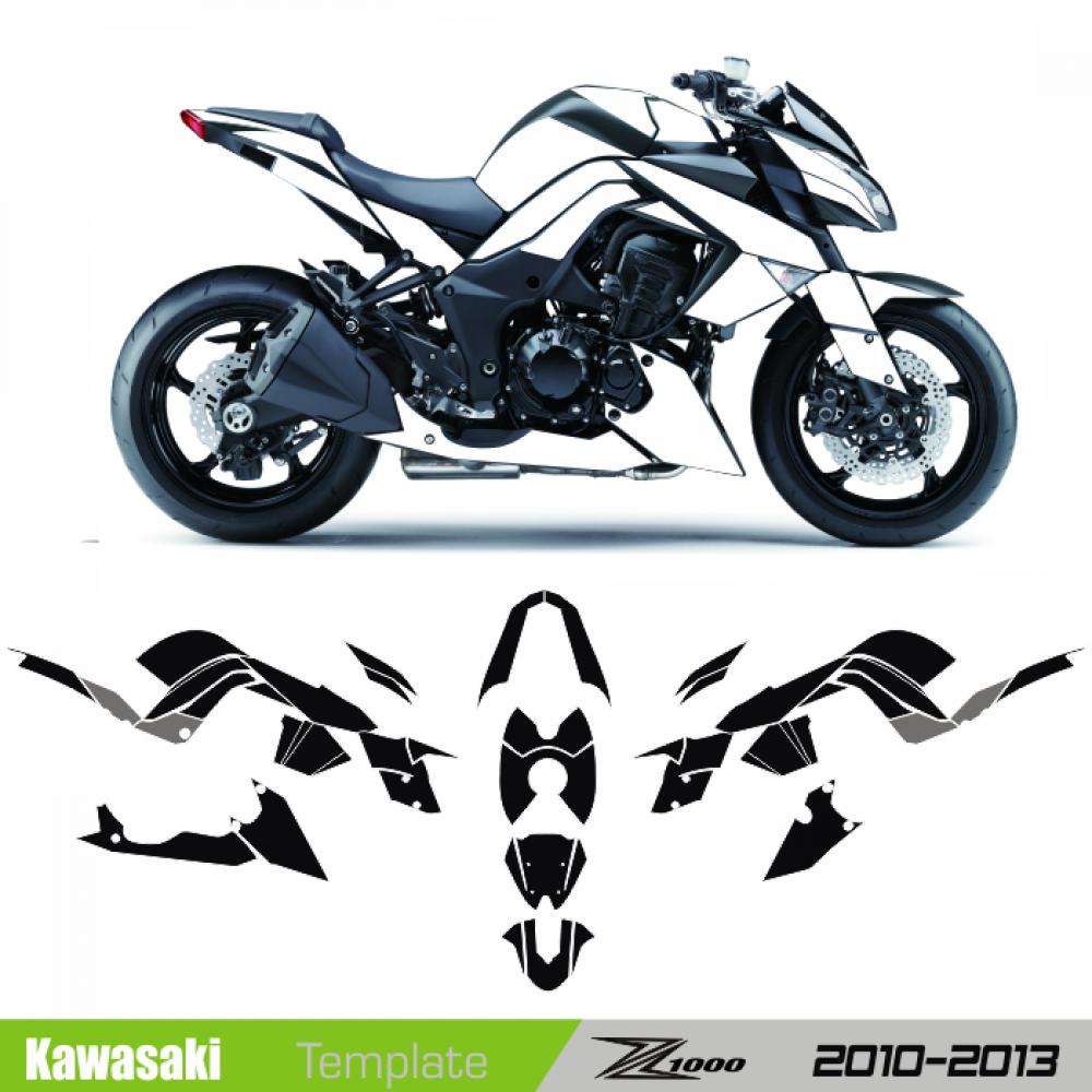 Kawasaki Z1000 2010-2013 - Template Schnittvorlage Cutcontour