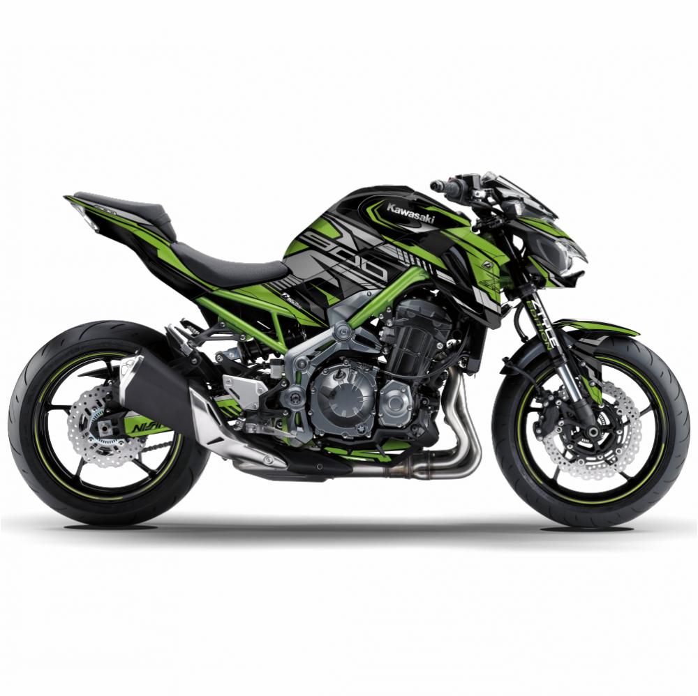 Kawasaki Z900 "ZTYLE - Metalic-Green" 17- 19 Motorcycle Dekor Graphics