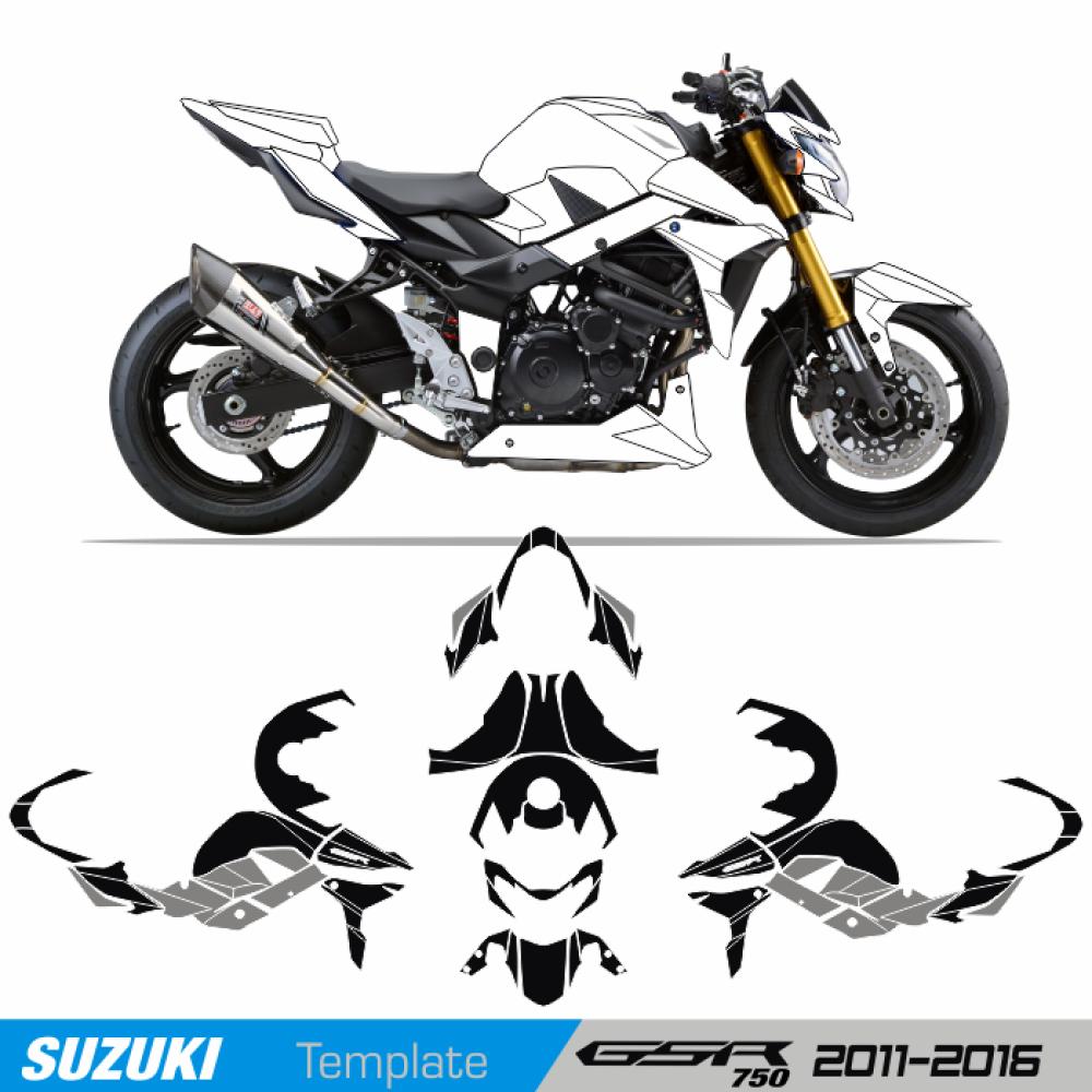 SUZUKI GSR 750 11 - 16 Template Schnittvorlage Cutcontour