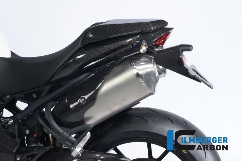 Preview: Auspuffhitzeschutz Endtopf links Carbon für Triumph Speed Triple 1050