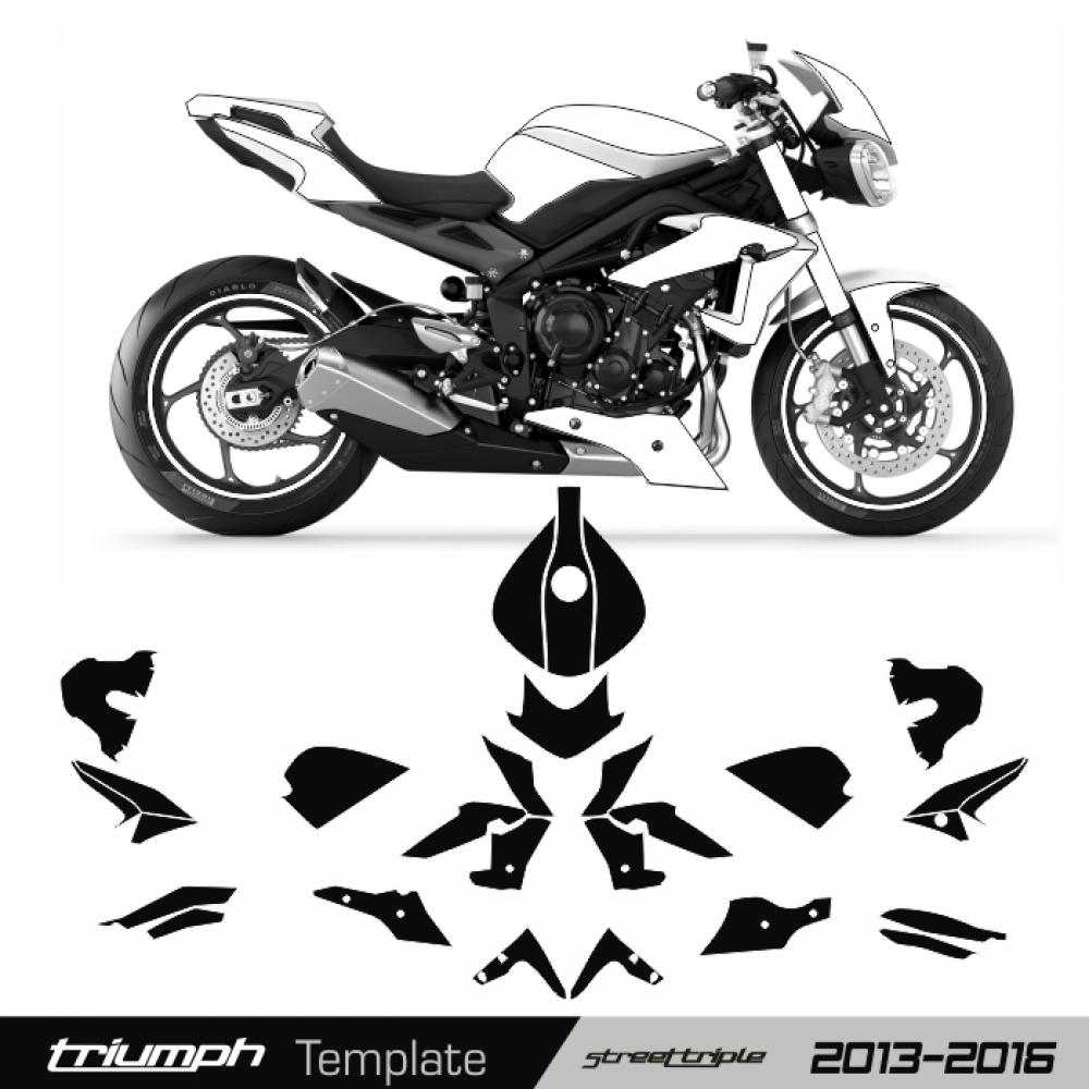 Triumph Streettriple 2013-2016 Template Schnittvorlage Cutcontour