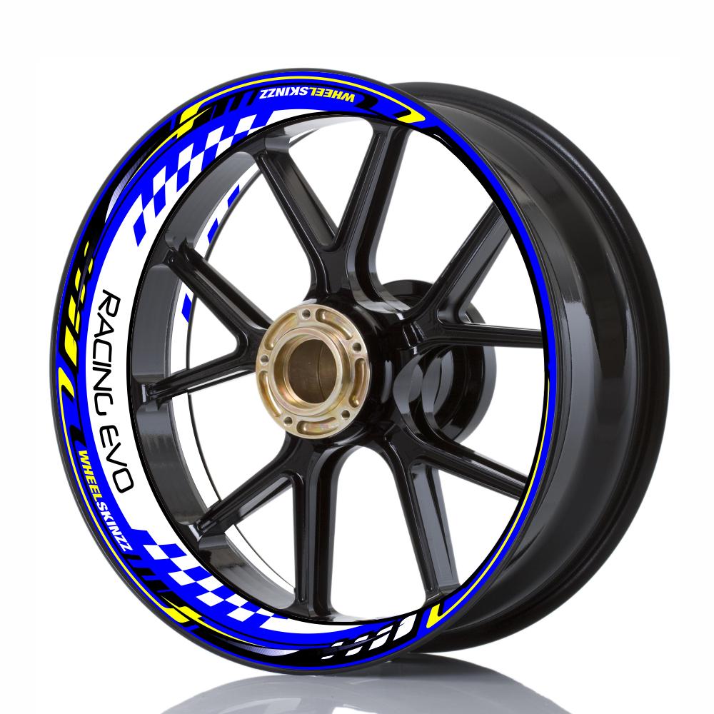 Wheelskinzz® "Racing EVO" Blau/Weiß/Gelb
