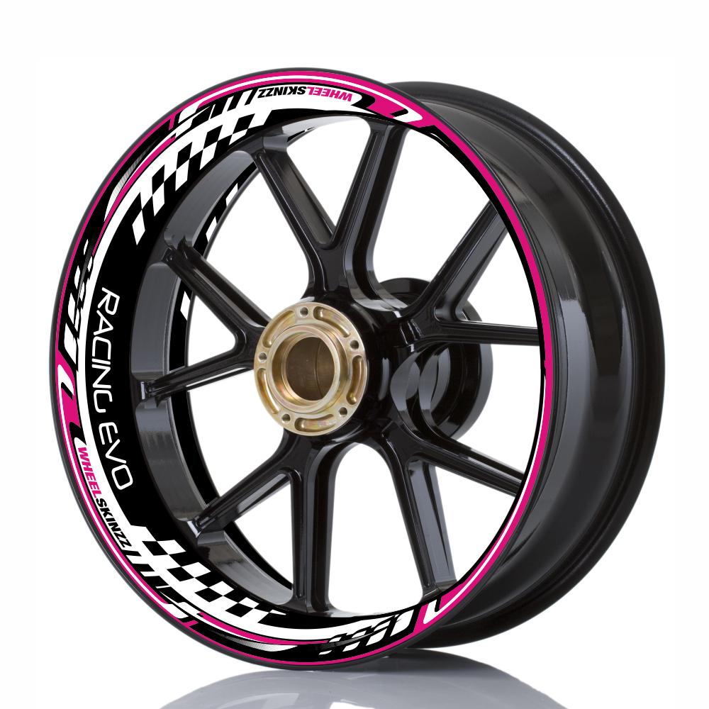 Wheelskinzz® "Racing EVO" Pink/Schwarz/Weiß