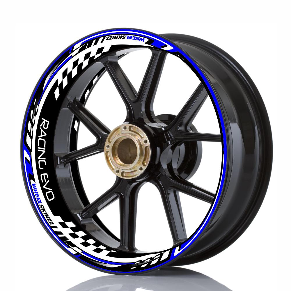 Wheelskinzz® "Racing EVO" Blau/Schwarz/Weiß
