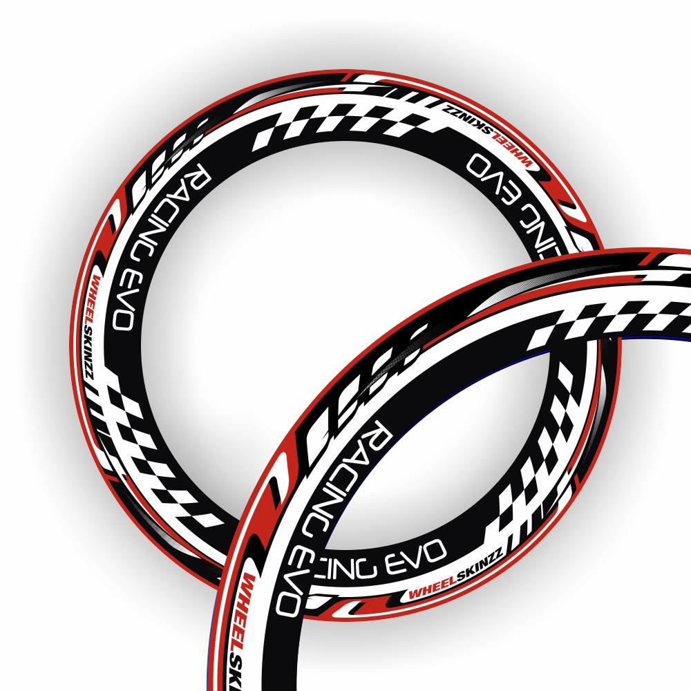 Wheelskinzz® "Racing EVO" Rot/Schwarz/Weiß