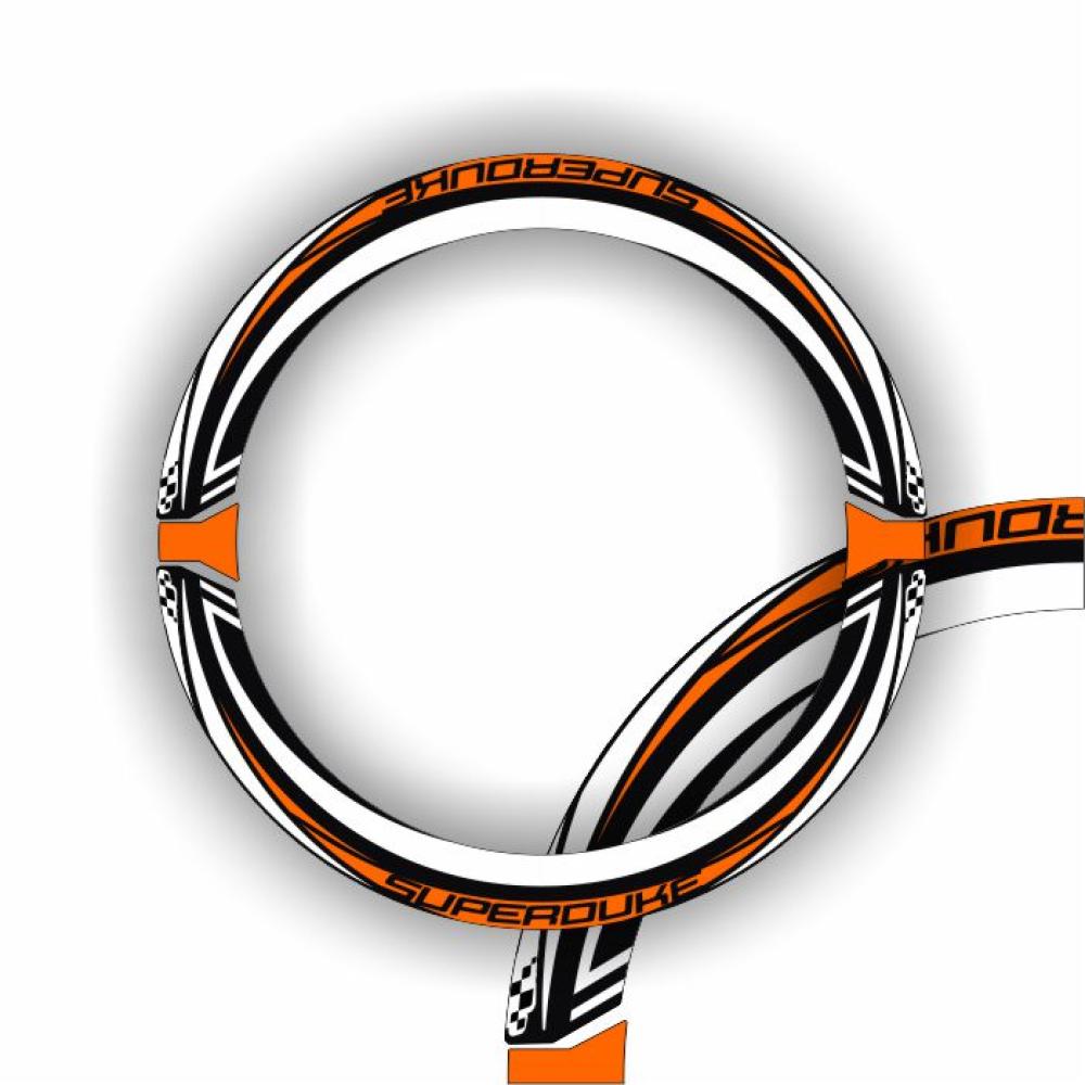 KTM 1290 Superduke R  17- "SPIKE" Dekor Stickerkit Orange/White