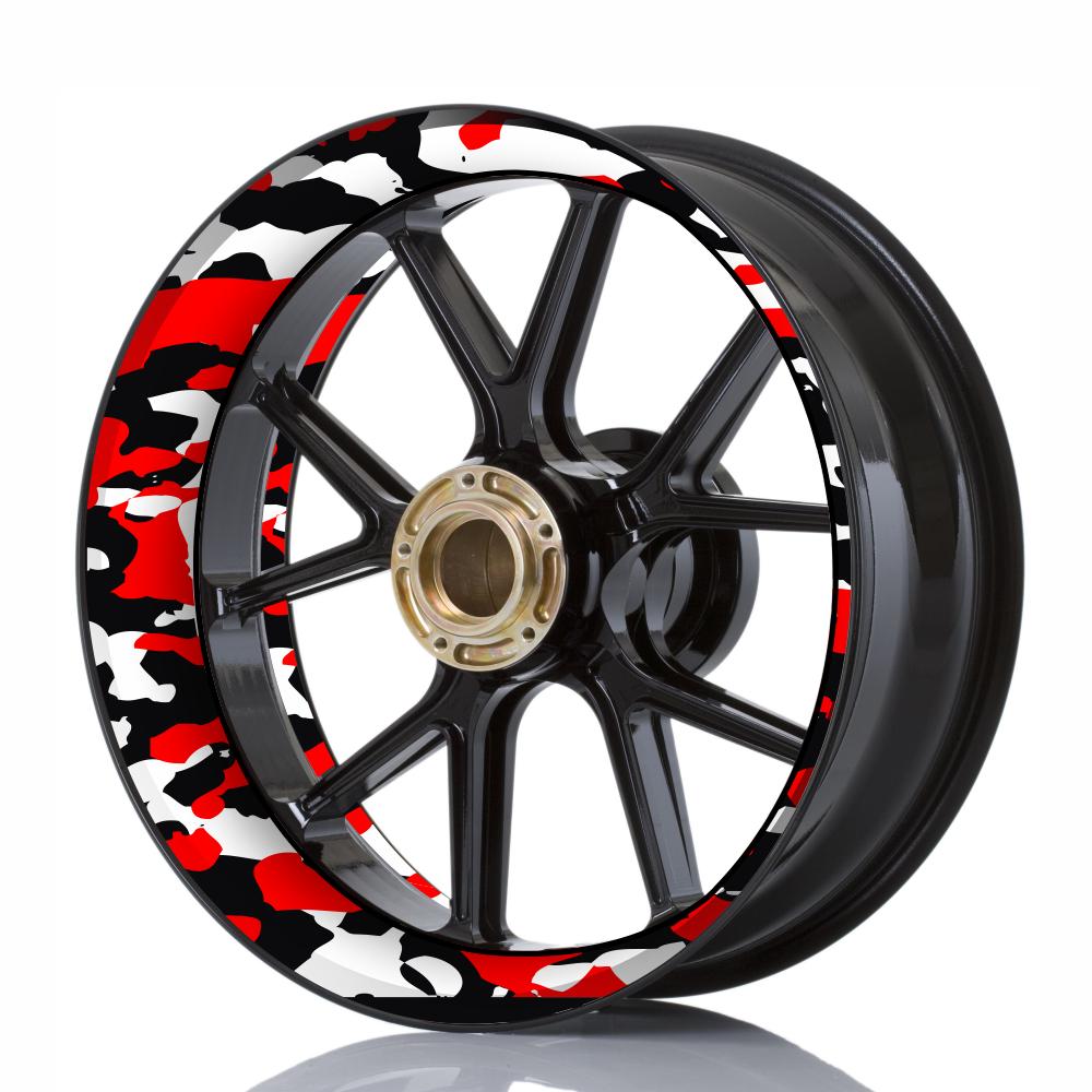 Wheelskinzz® Camouflage Black/Red/White