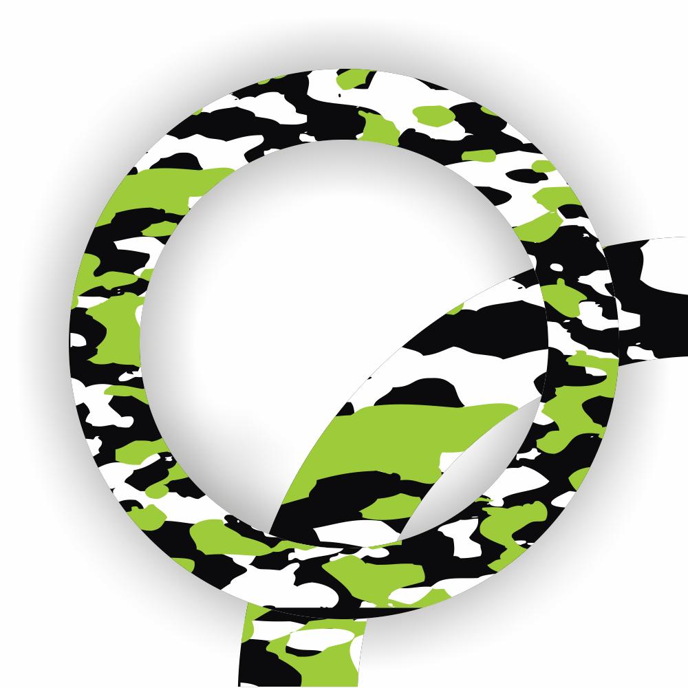 Wheelskinzz® Camouflage Schwarz/Grün/Weiß