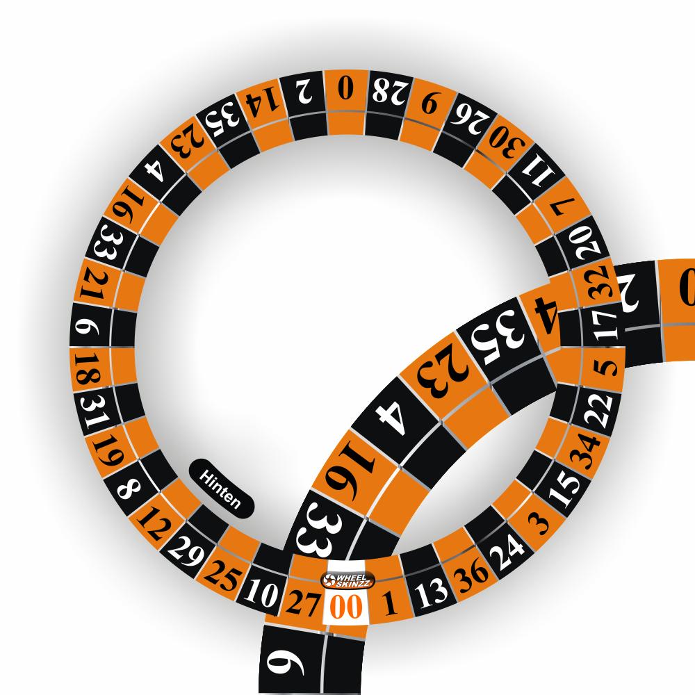 Wheelskinzz® Roulettdesign Schwarz/Orange