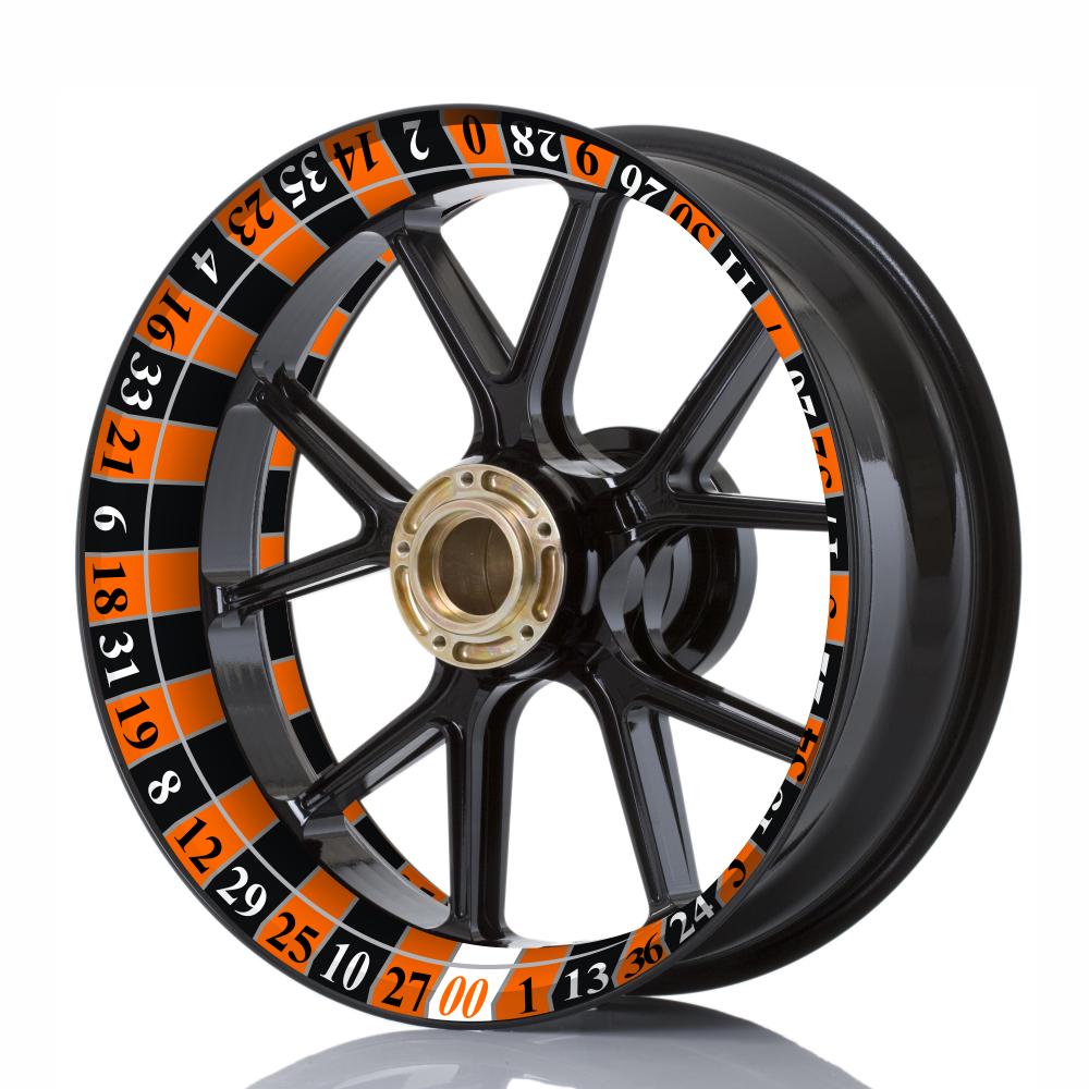 Wheelskinzz® Roulettdesign Schwarz/Orange