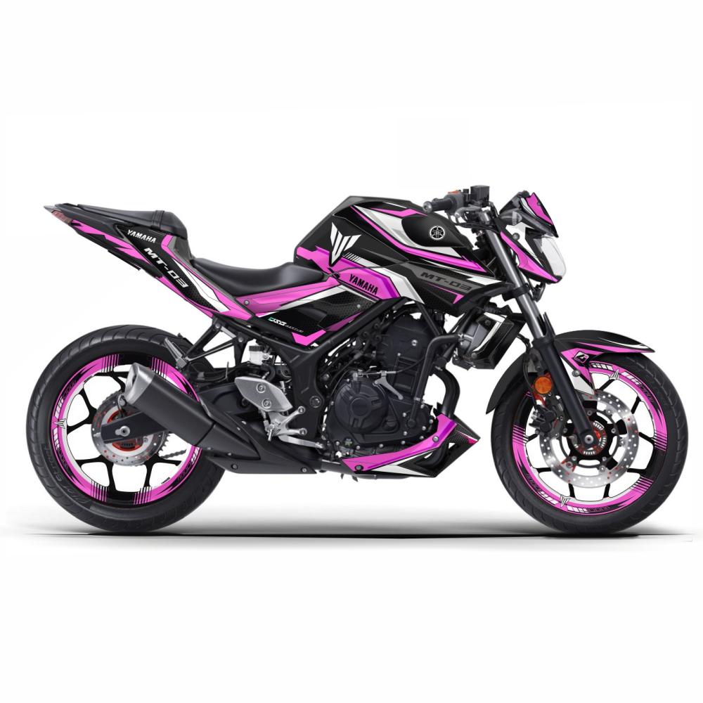 YAMAHA MT03 16 - "SPLT-Pink" Dekor Stickerkit