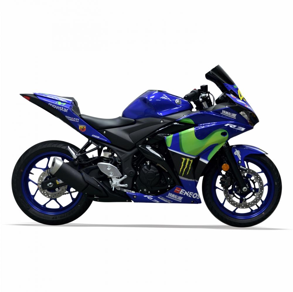 YAMAHA YZF R3 (15-18) "Rossi Replica Movistar" Dekor Stickerkit