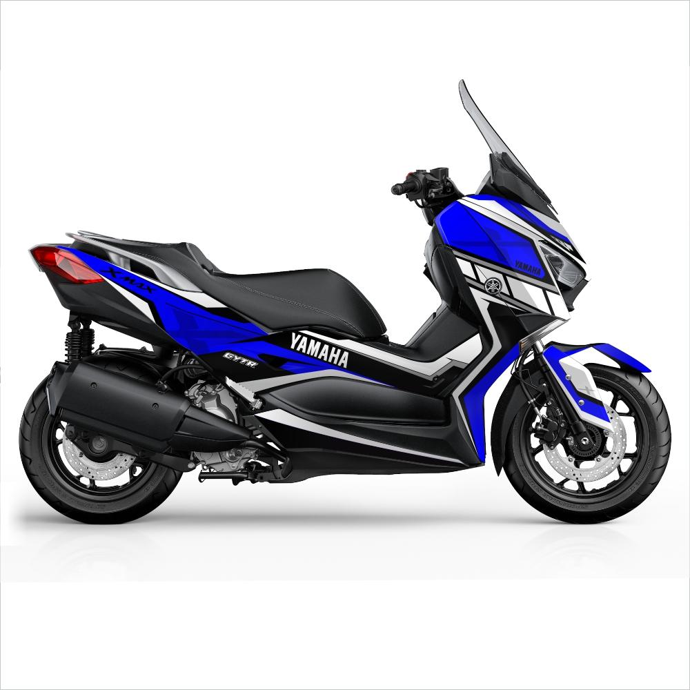 YAMAHA Xmax (17-22) "RACE Retro" Blau Dekor Stickerkit