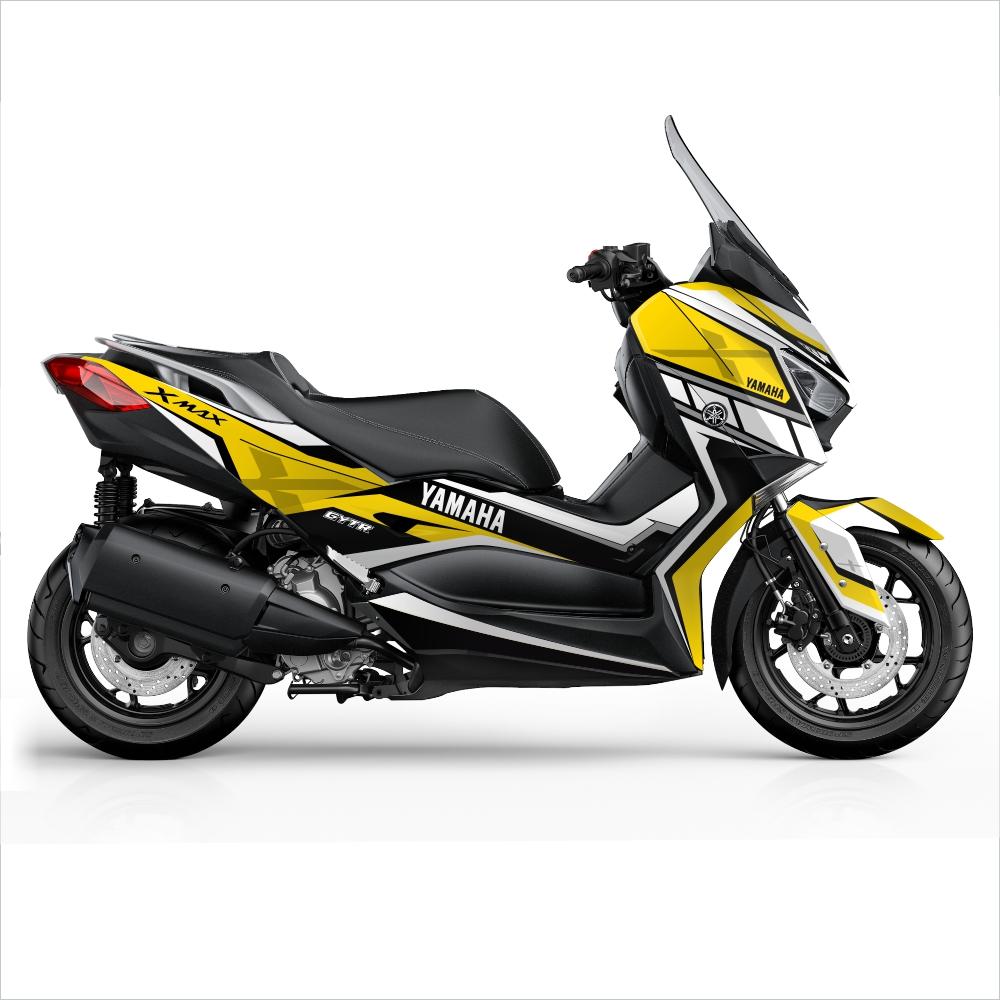 YAMAHA Xmax 2017 - 2022 "RACE Retro" Yellow Graphics