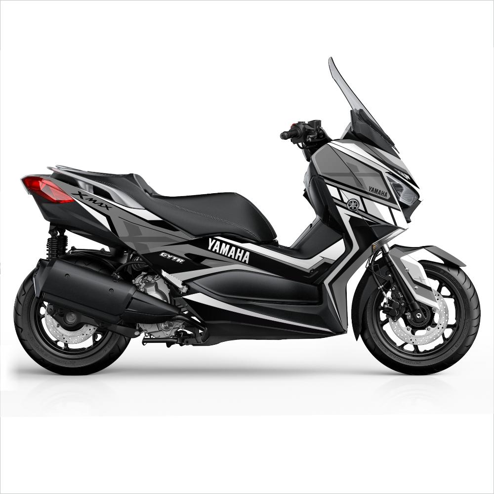 YAMAHA Xmax (17-22) "RACE Retro" Grau Dekor Stickerkit