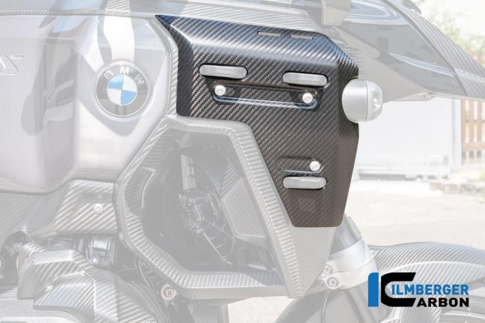 Wasserkühlerabdeckung rechts mit Löchern für den Kofferhalter Carbon matt R 1300 GS Adventure