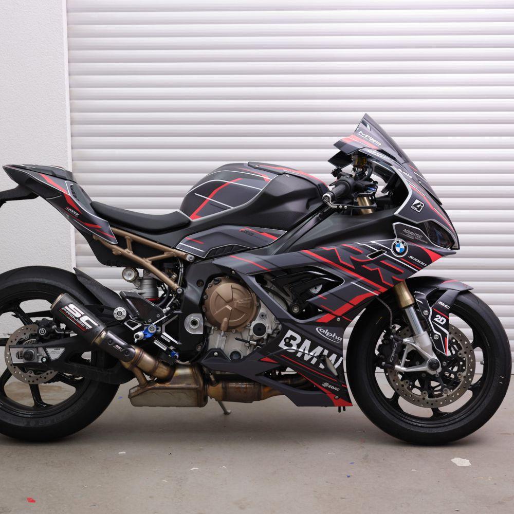 BMW S1000RR (19-22) K67 Dekor Stickerkit "RACESTP" Schwarz/Rot/Weiß