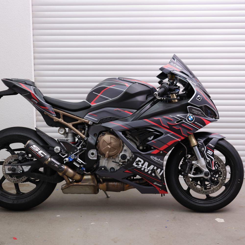 BMW S1000RR 19-22 (K67) Dekor Stickerkit "RACESTP" Schwarz/Rot/Weiß