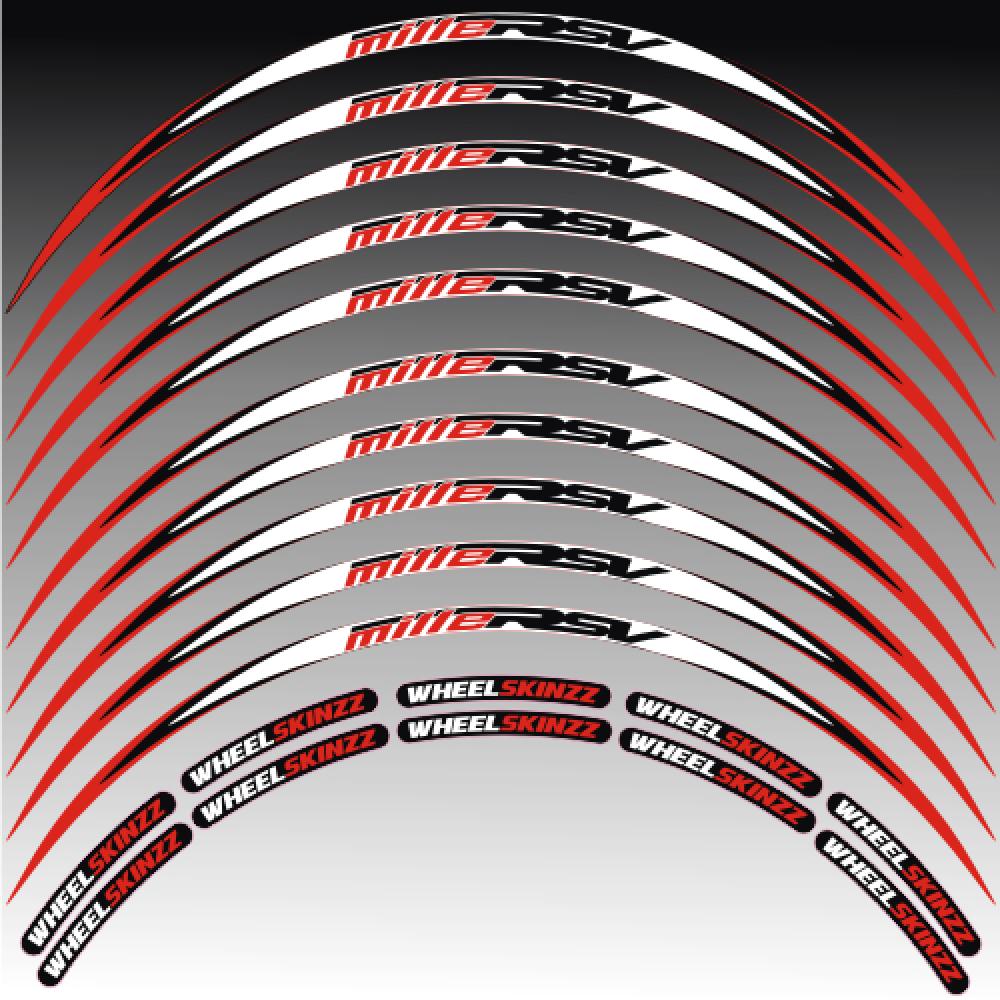 Aprilia RSV Mille - Rot 2 Felgenrandaufkleber Felgenrandstreifen RACE-Style