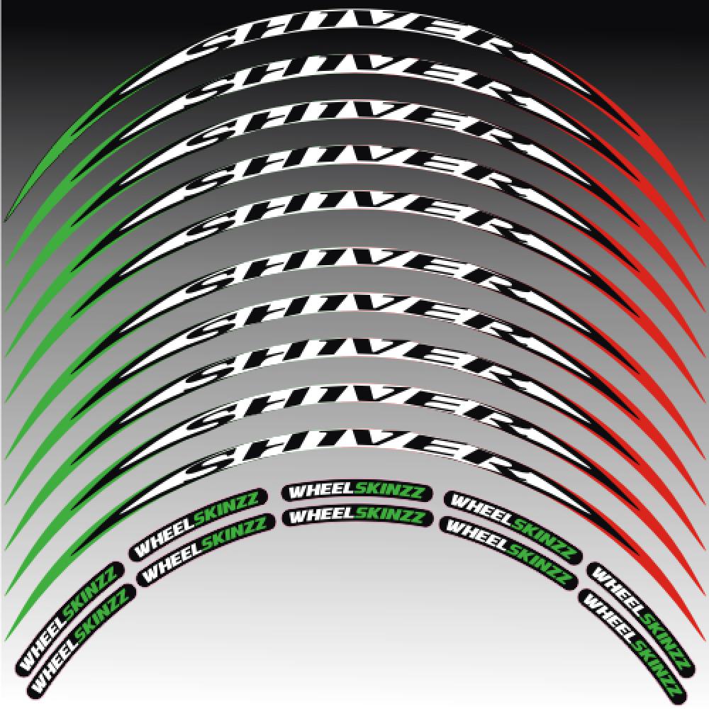 Aprilia SHIVER - Tricolore Felgenrandaufkleber Felgenrandstreifen RACE-Style