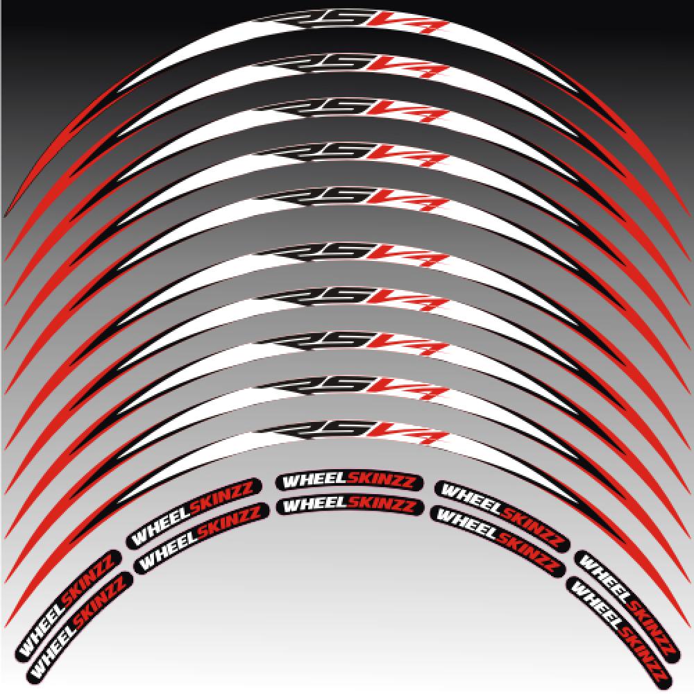 Aprilia RSV4 - Rot Felgenrandaufkleber Felgenrandstreifen RACE-Style