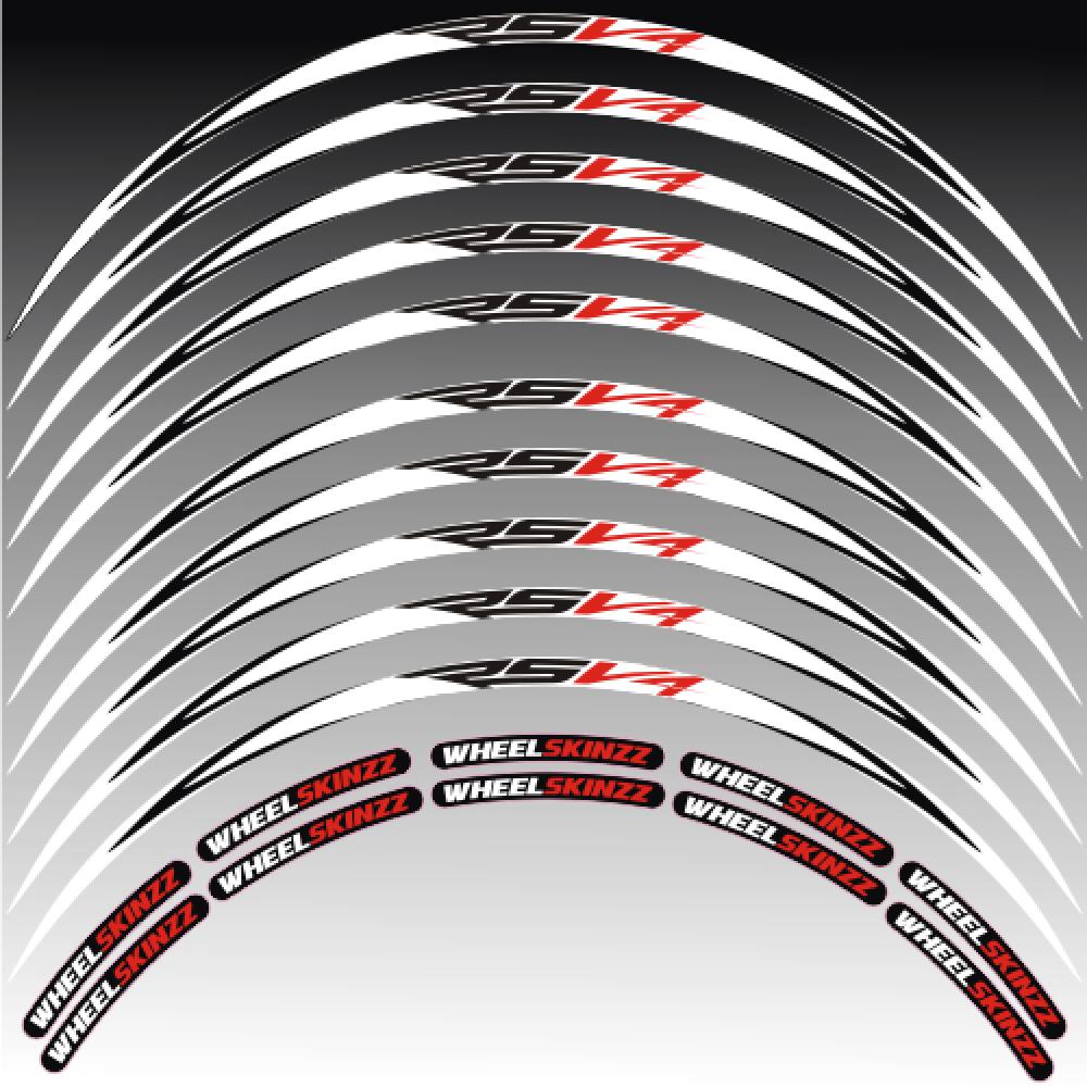 Aprilia RSV4 - Weiß Felgenrandaufkleber Felgenrandstreifen RACE-Style