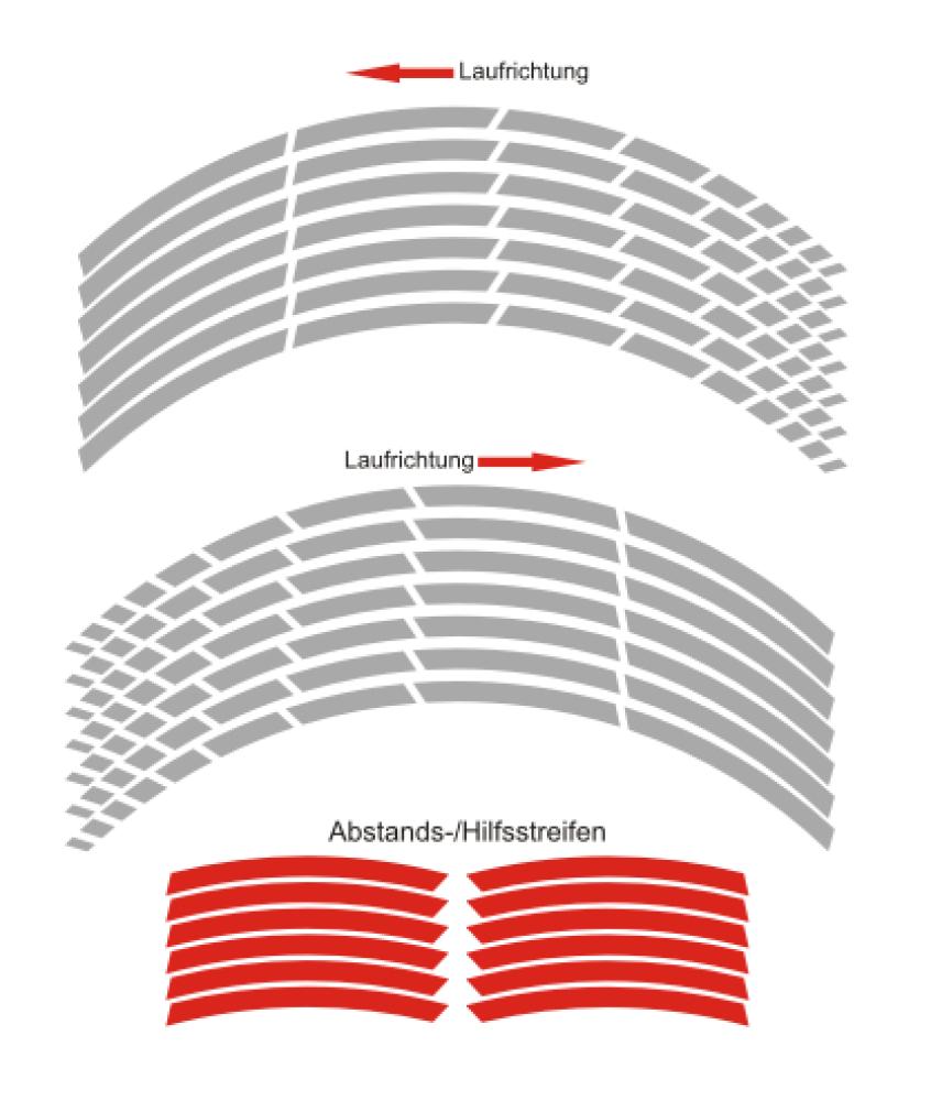 Felgenrandaufkleber GP Style mit Wunschtext