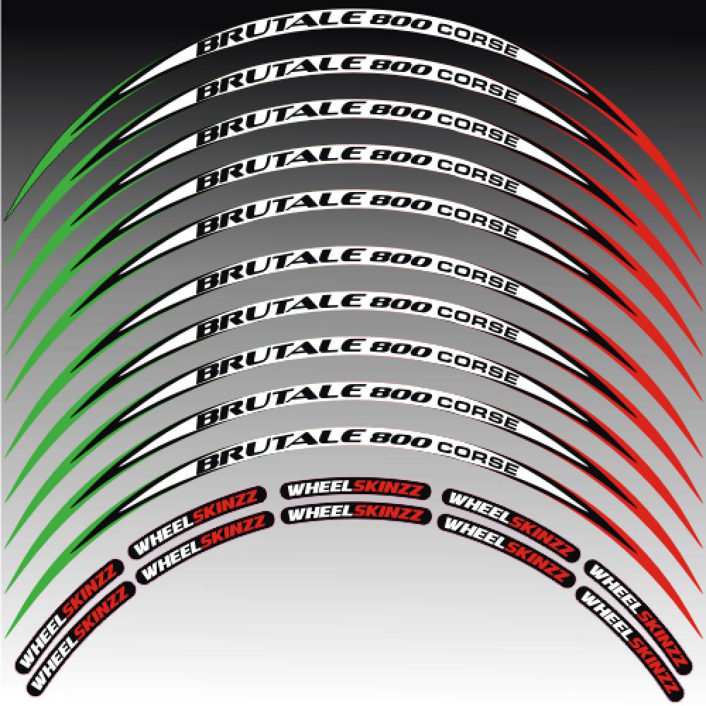 MV Agusta 800 Corse Tricolore Felgenrandaufkleber Felgenrandstreifen RACE-Style