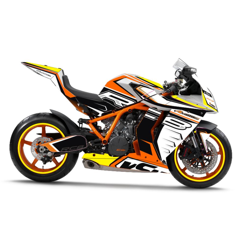 KTM RC8 1190 08-15 Dekor Stickerkit Fluoyellow & Chrom