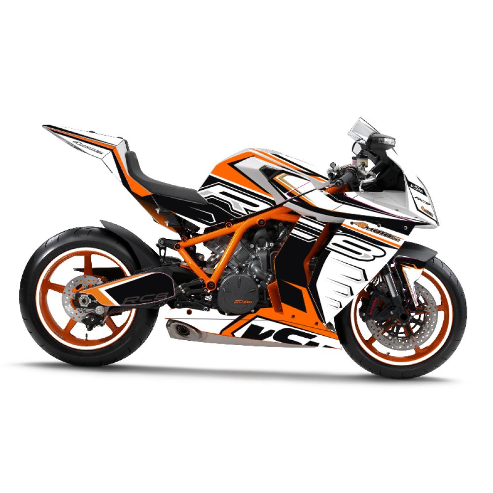 KTM RC8 1190 08-15 Dekor Stickerkit Schwarz Weiß