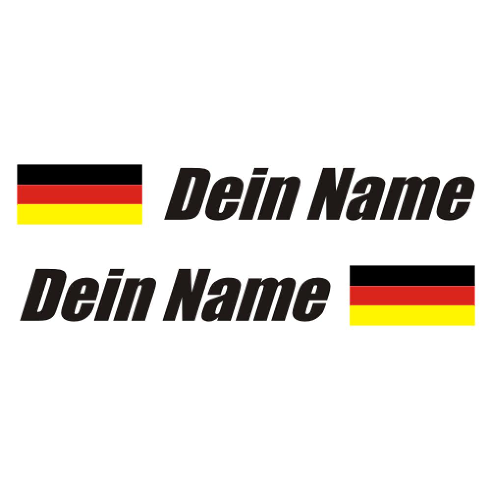 Namensaufkleber mit Länderflagge Deutschland 1 Paar