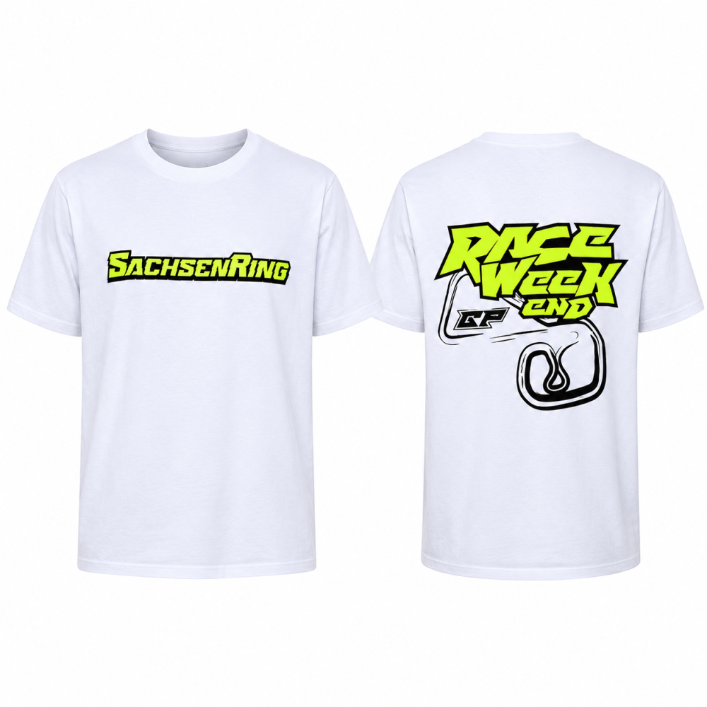 Sachsenring Race Weekend T-Shirt – Herren – Weiß/Neon
