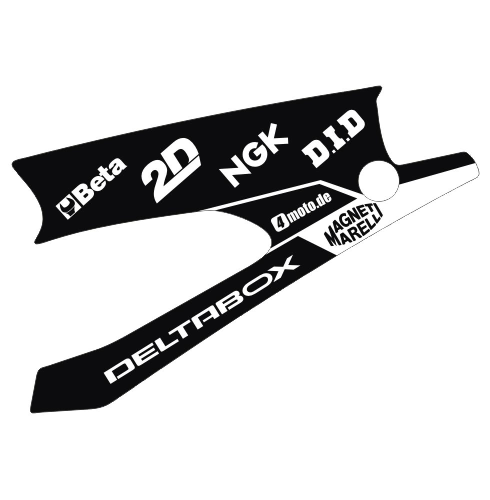 Yamaha R1 (06-14) Schwingenaufkleber Dekor - Schwarz | Weiß