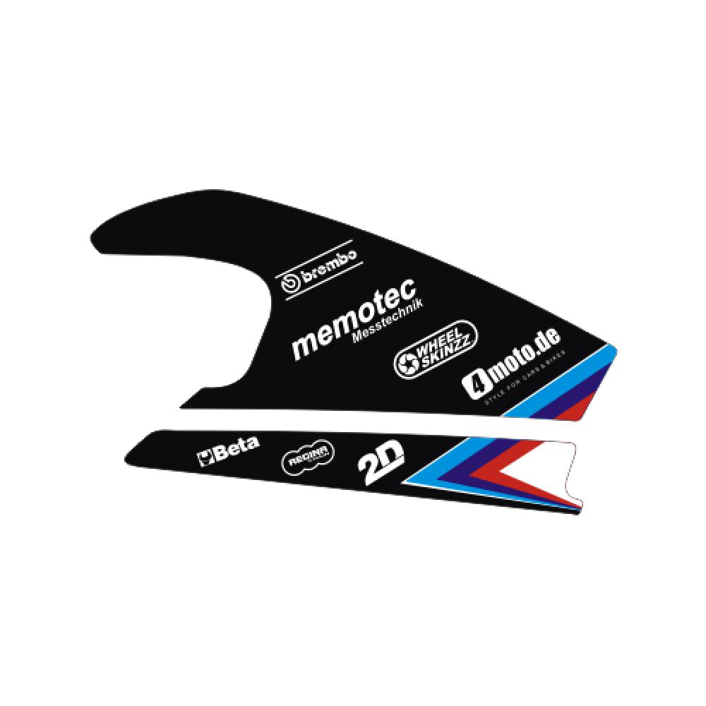 BMW S1000RR (09-18) Schwingenaufkleber Dekor - Blau | Cyan | Rot