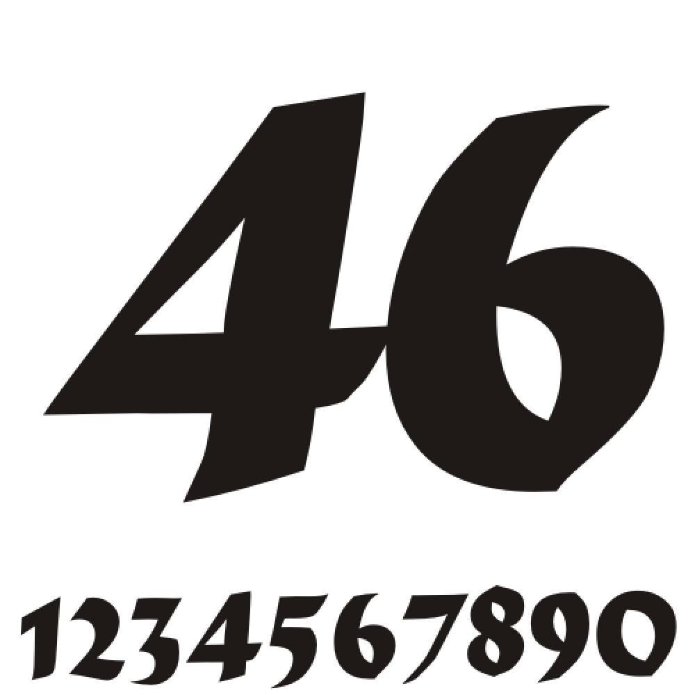 Start Number - Sticker Decal Two Number V4