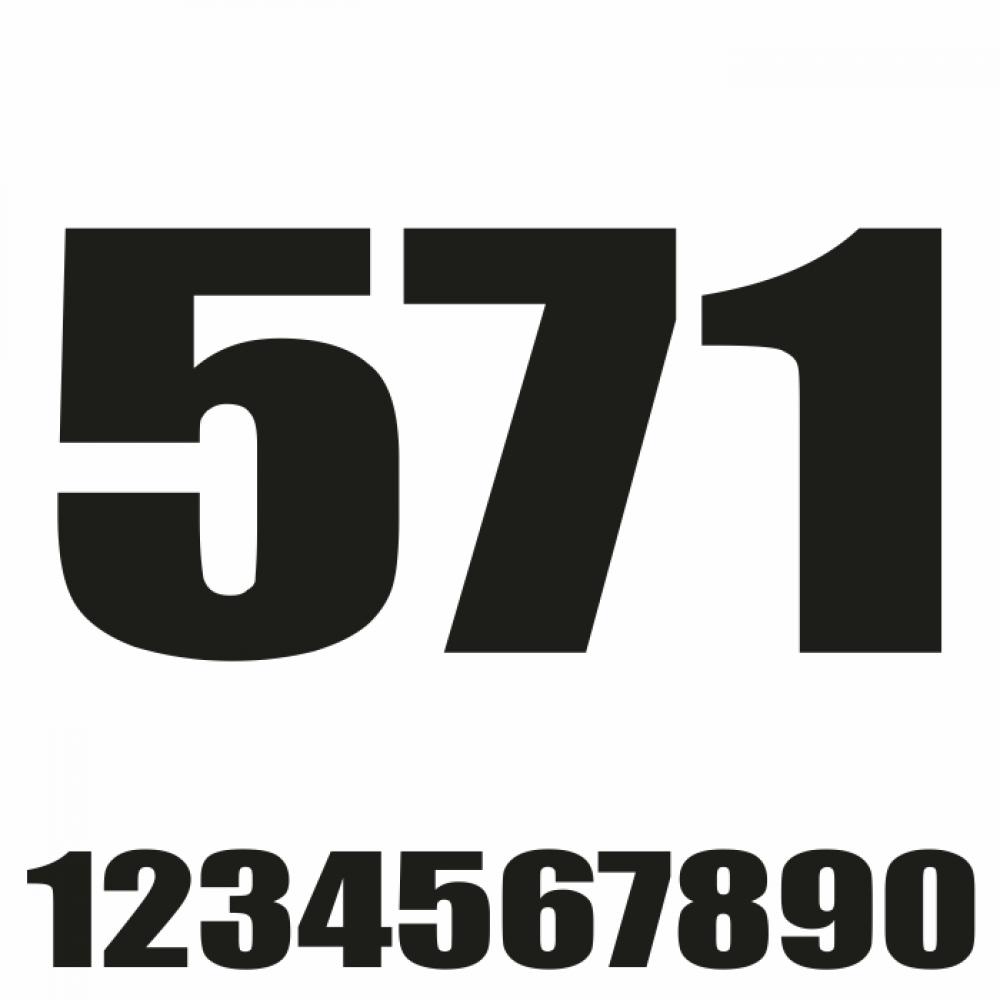 Start Number - Sticker Decal Three Number V1